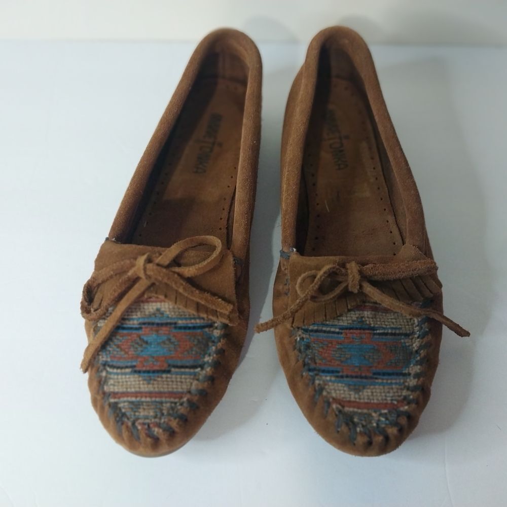 MINNETONKA Size 9 Women's Brown Moccasins 472K Super Confort